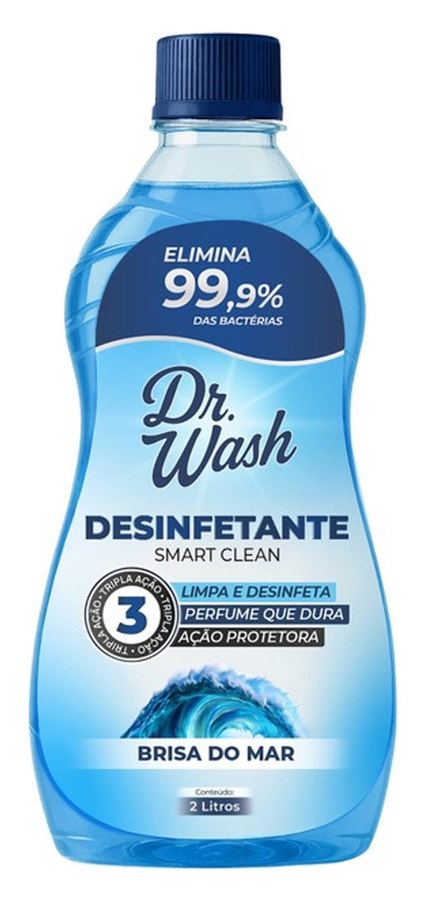 Galão de 2 litros do Desinfetante Concentrado Dr.Wash, aroma Brisa do Mar