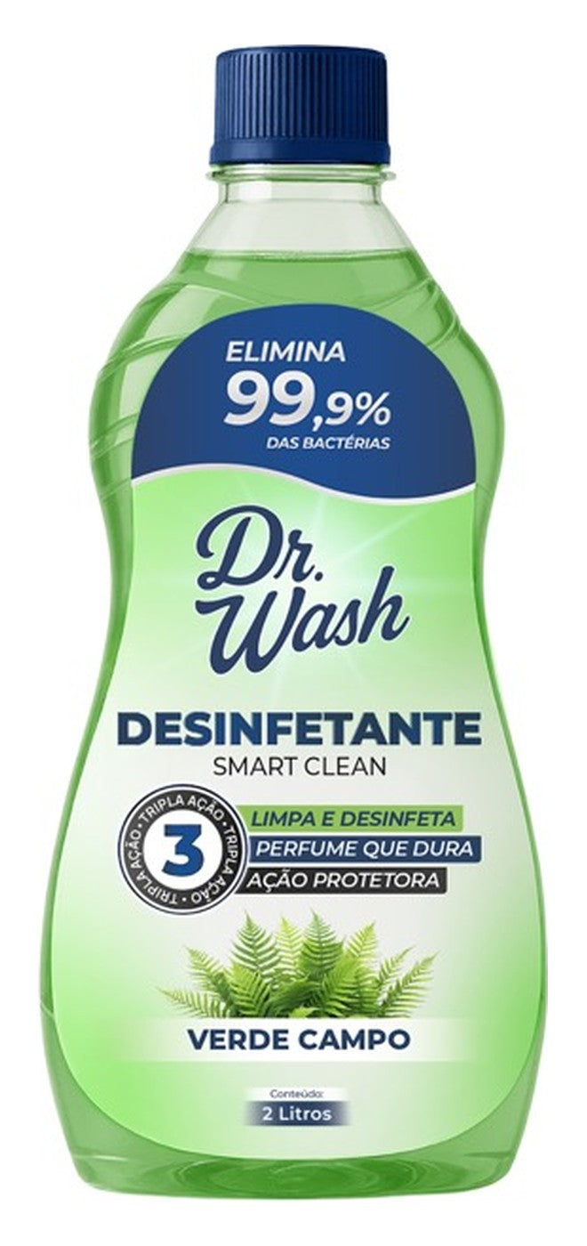 Galão de 2 litros do Desinfetante Concentrado Dr.Wash, aroma Verde Campo